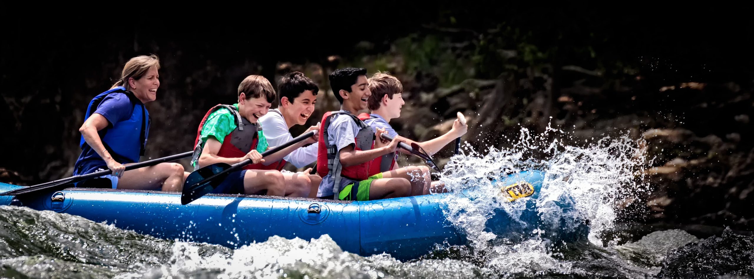a youth group on a Shenandoah river rafting trip