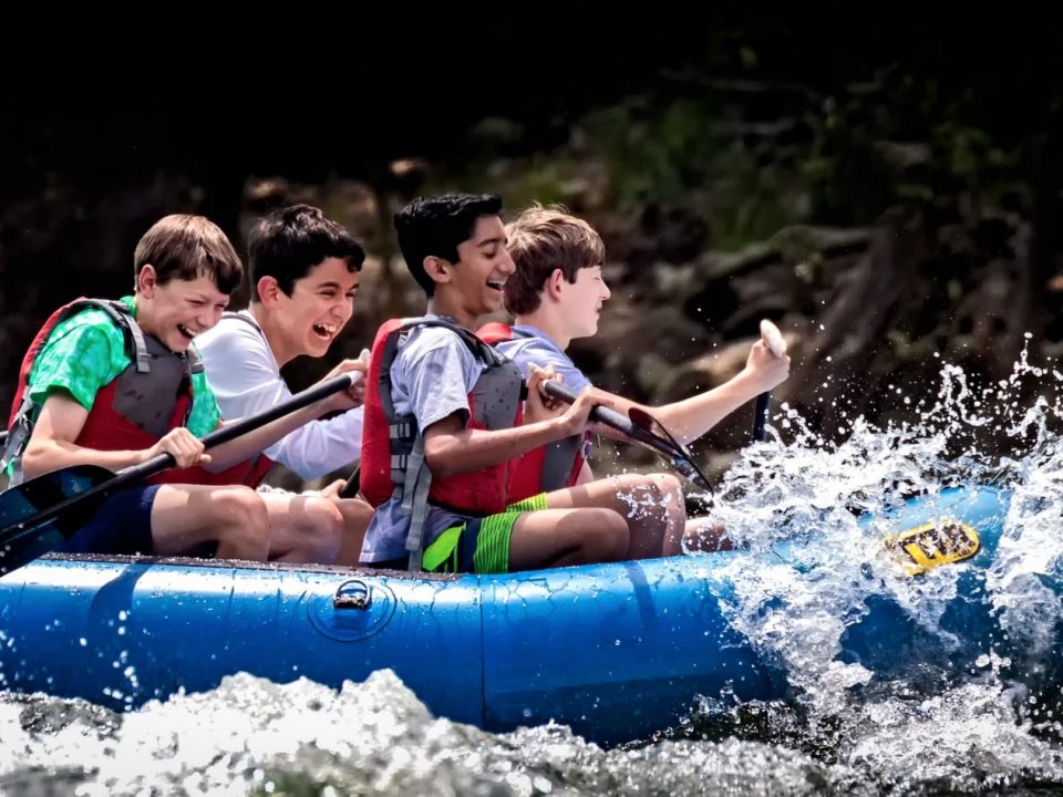 a youth group on a Shenandoah river rafting trip