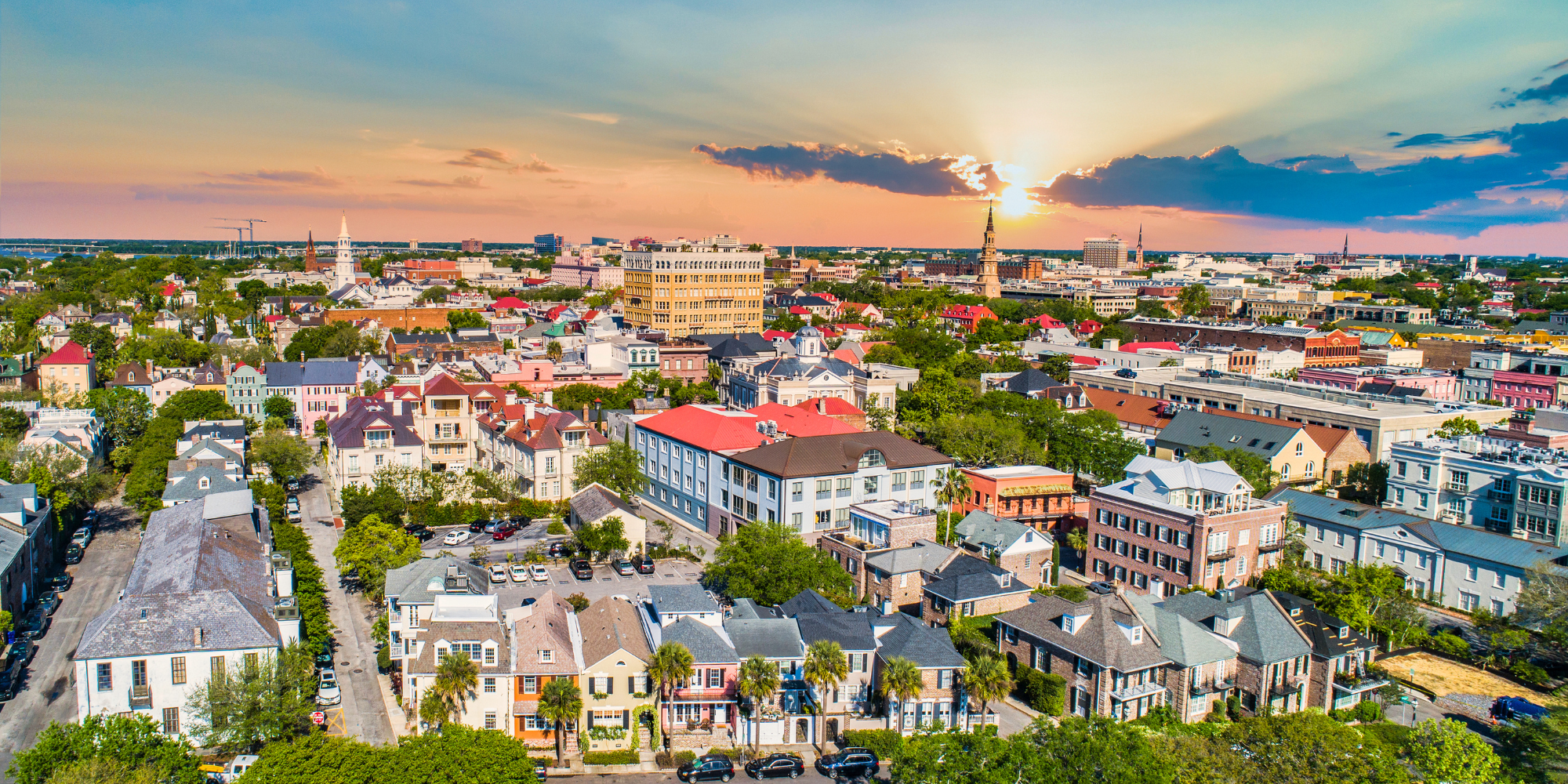 An Aerial view of Charleston, South Carolina