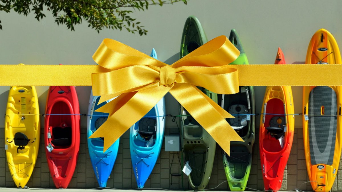 Kayaks with a bow on them - the best gifts for kayakers and paddlers