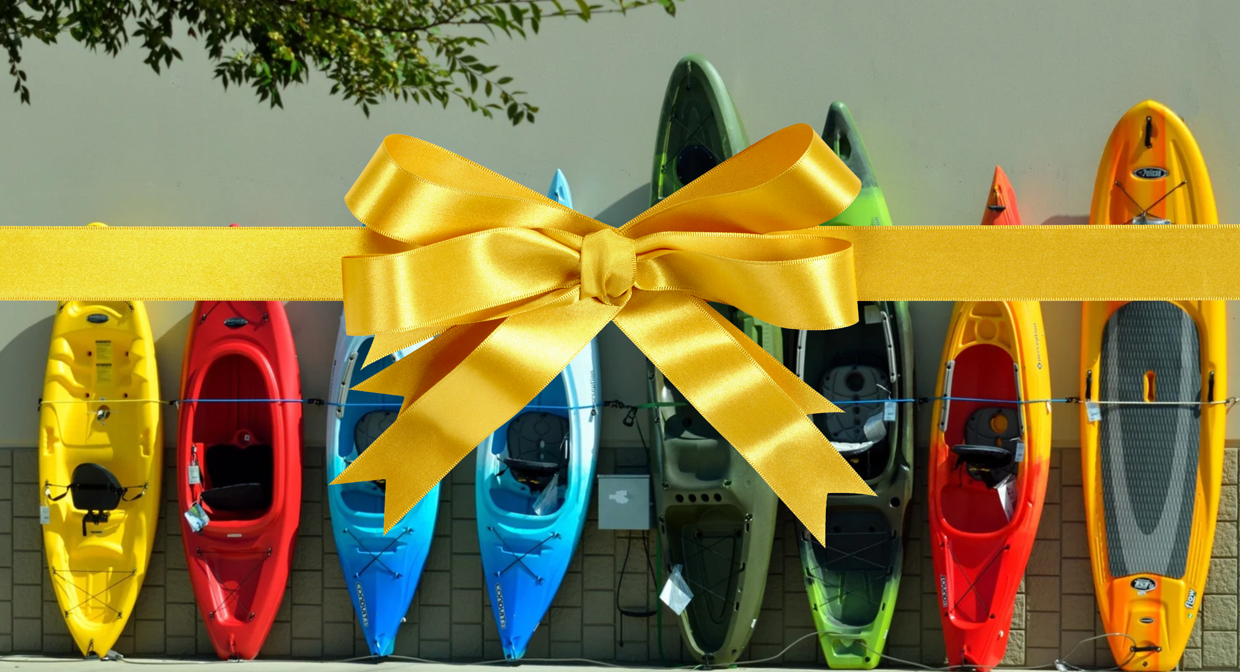 Kayaks with a bow on them - the best gifts for kayakers and paddlers