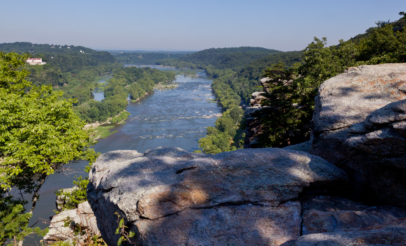 the Shenandoah River with a view from the top of a cliff