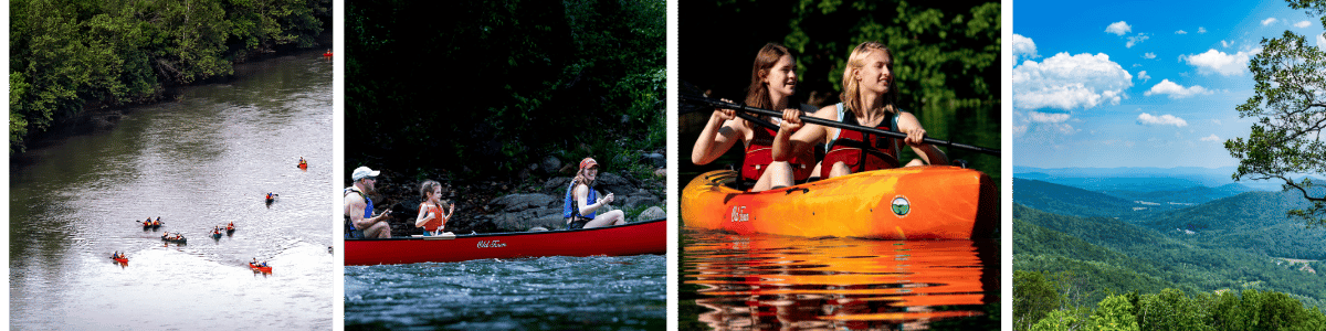 A collage of shenandoah national park activities. 